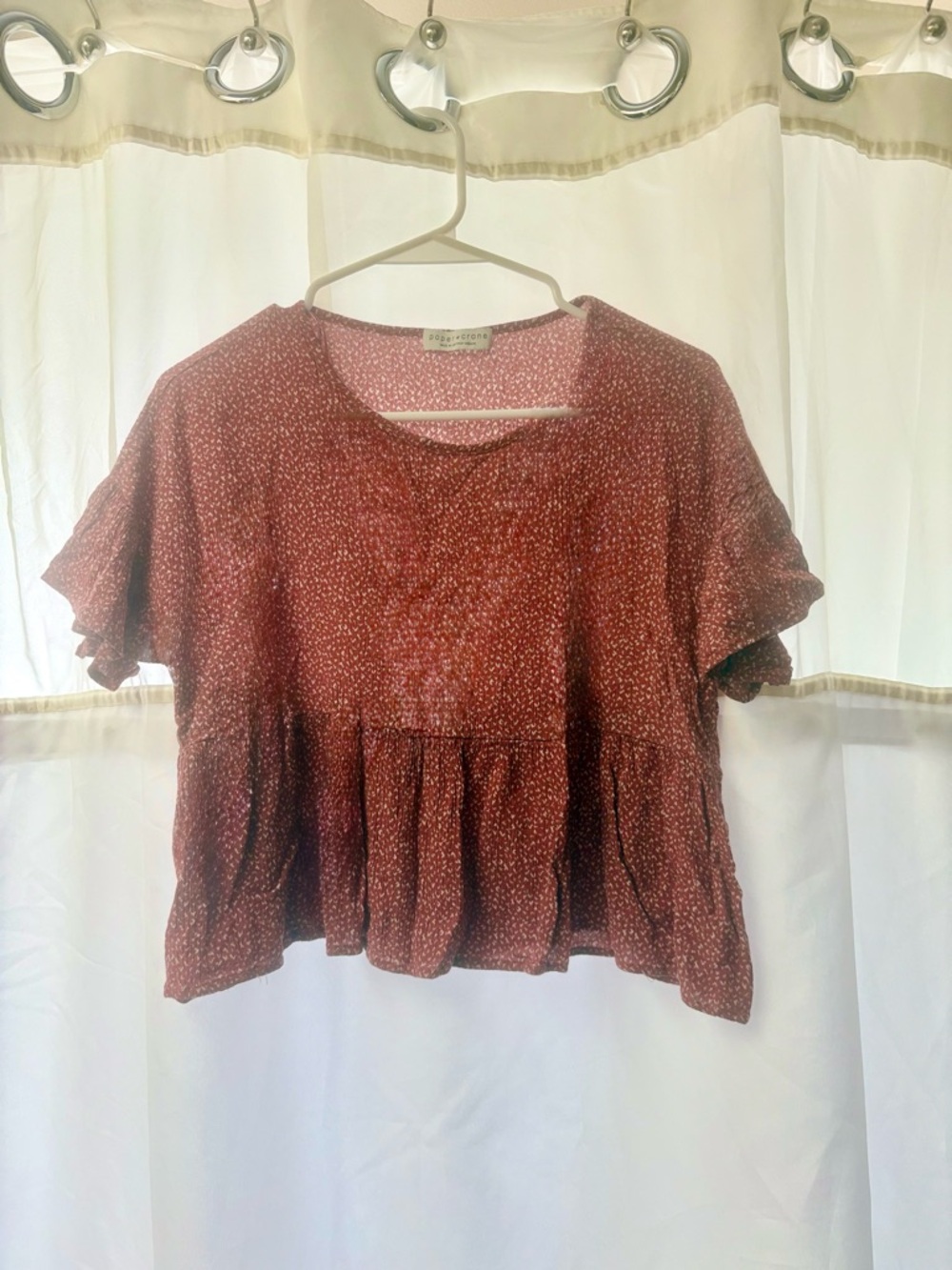 Paper Crane Peplum Crop Top